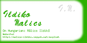 ildiko malics business card