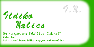 ildiko malics business card